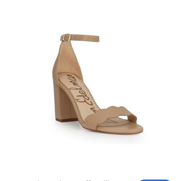 Sam Edleman Odilia Nude Tan Leather Scalloped Heels Size 9 - Picture 2 of 13